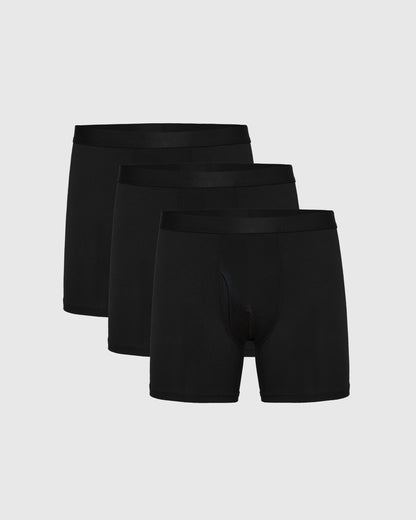 Breckson Men's Black Boxer Briefs with Fly - 3 Pack - view 1