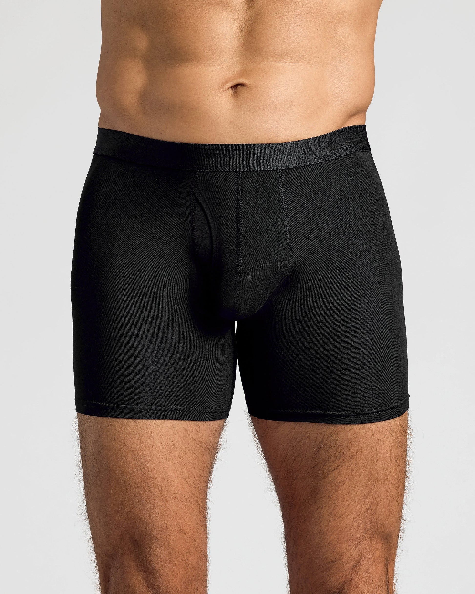 Breckson Men's Black Boxer Briefs with Fly - Core 6 Pack - view 2