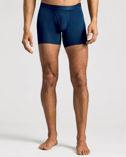 Breckson Men's Navy Boxer Briefs with Fly - Core 3 Pack - view 4