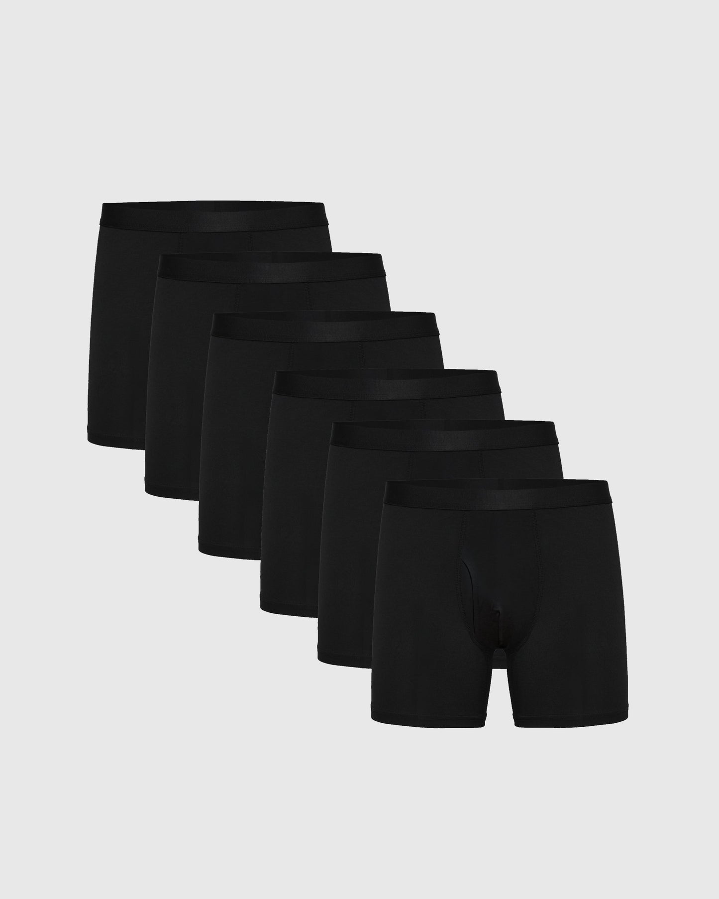 Breckson Men's Black Boxer Briefs with Fly - Core 6 Pack - view 1