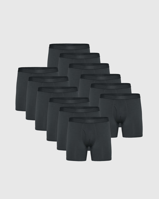 Breckson Men's Carbon Boxer Briefs with Fly - Core 12 Pack - view 1