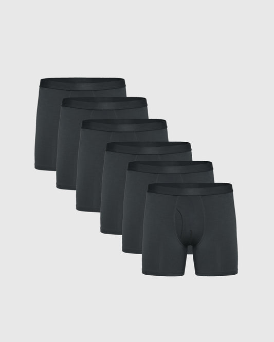 Breckson Men's Carbon Boxer Briefs with Fly - Core 6 Pack - view 1