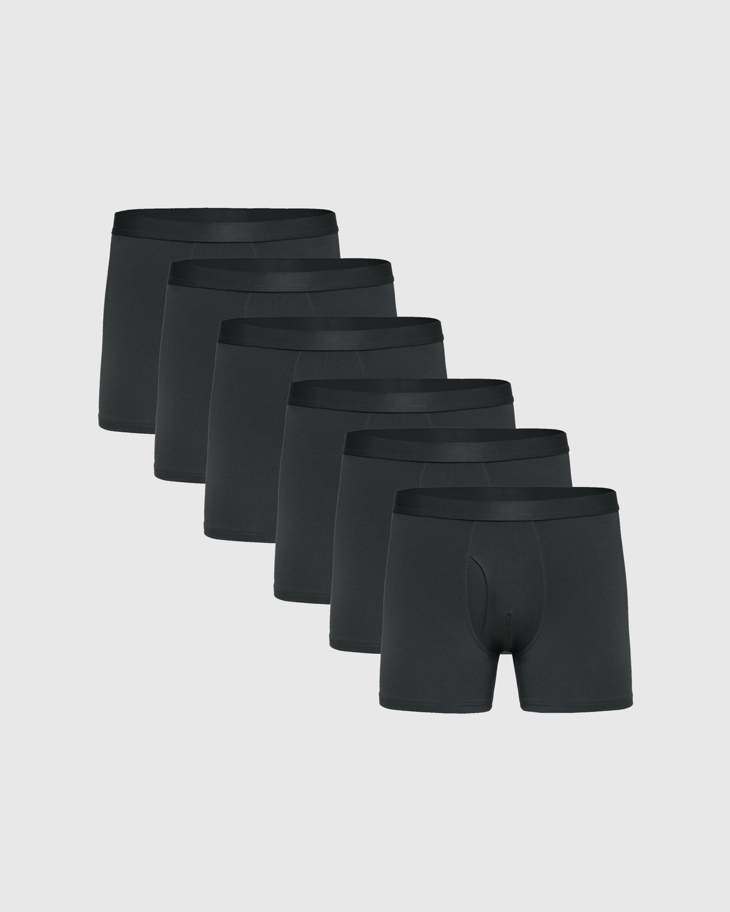 Breckson Men's Carbon Boxer Trunks with Fly - 6 Pack - view 1