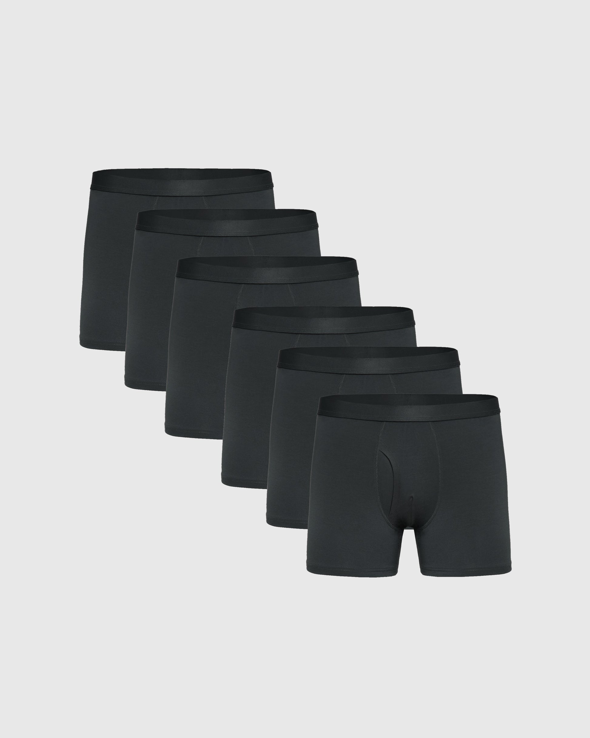 Breckson Men's Carbon Boxer Trunks with Fly - 6 Pack - view 1