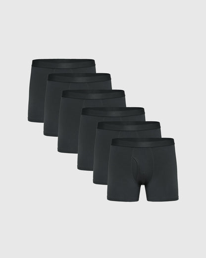 Breckson Men's Carbon Boxer Trunks with Fly - 6 Pack - view 1