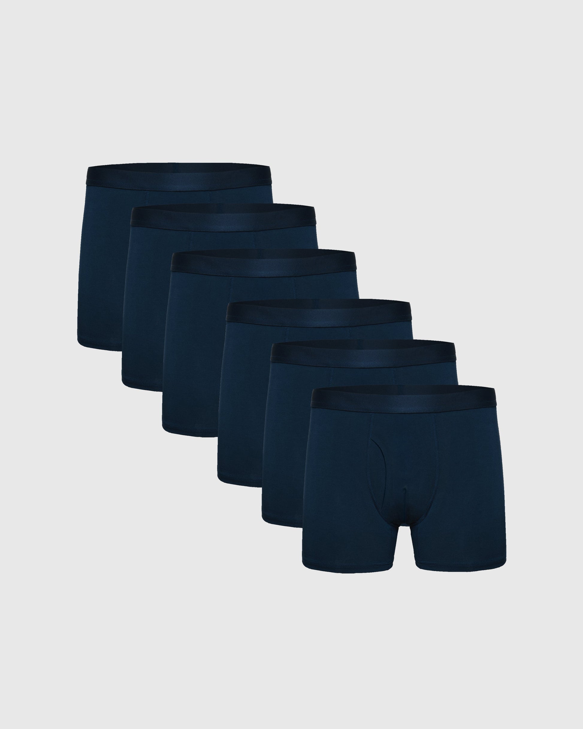 Breckson Men's Navy Boxer Trunks with Fly - 6 Pack - view 1
