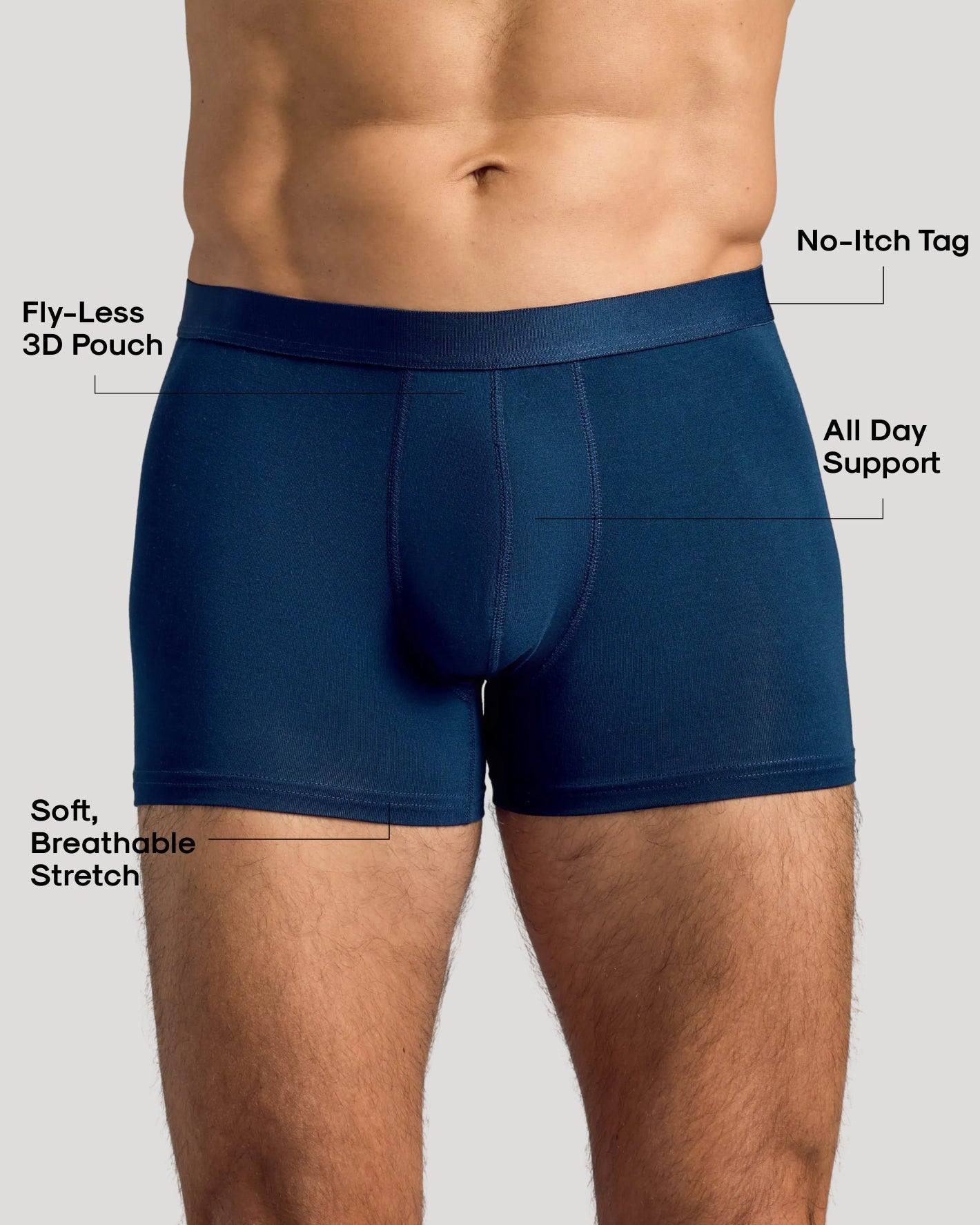 Breckson Men's Navy Boxer Trunks - 6 Pack - view 2